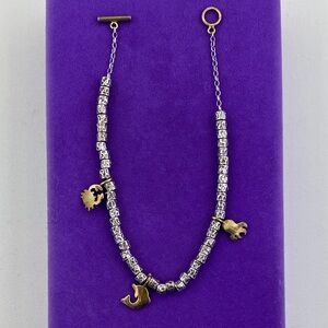 💛 DoDo Jewelry Sterling Station Bracelet | Silver Beads & Gold Animal Charms